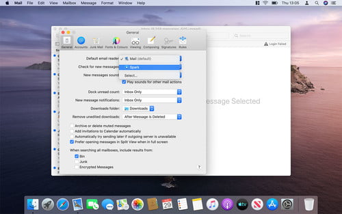 default program on mac os x for mail